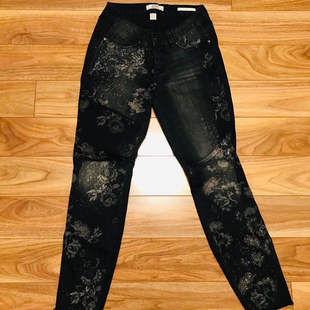 Vintage Jeans with Flower Pattern